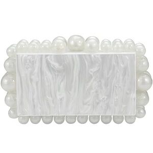 White pearled clutch